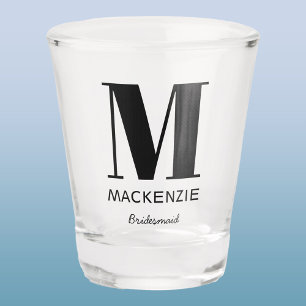 Verre A Shot Nom du monogramme de la servante