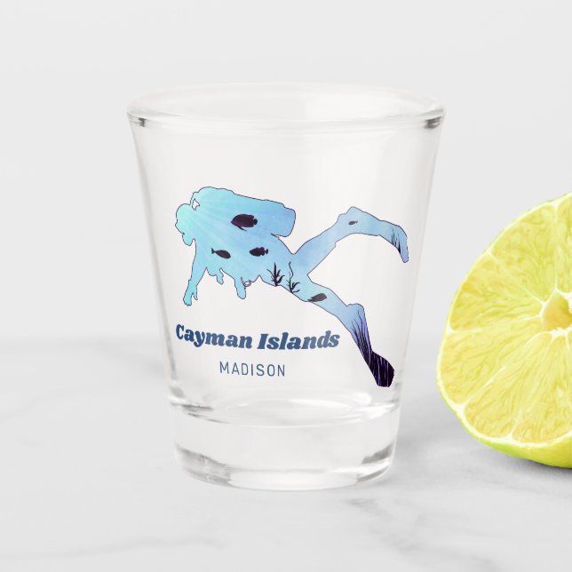 Verre A Shot Nom et emplacement personnalisés Plongée sous-mari (Devant)