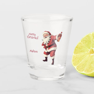 Verre A Shot Nom et texte personnalisés Drôle Drunk Père Noël