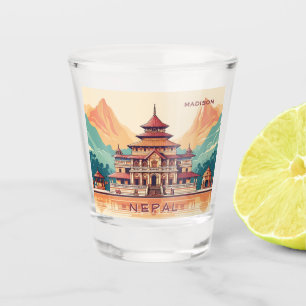 Verre A Shot Nom et texte personnalisés Népal