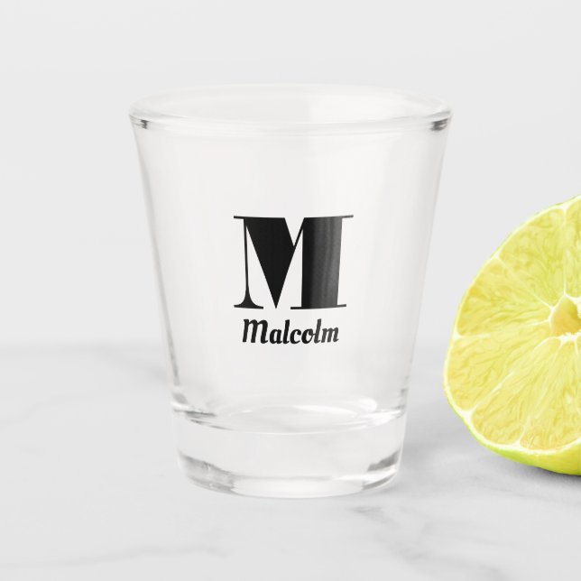 Verre A Shot Nom Masculine Monogramme Mariage Groomsman (Devant)