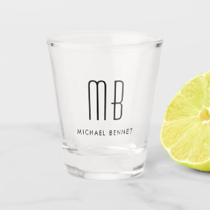 Verre A Shot Nom monogramme moderne