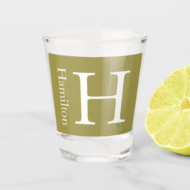 Verre A Shot Nom monogramme simple Personnalisé (Devant)