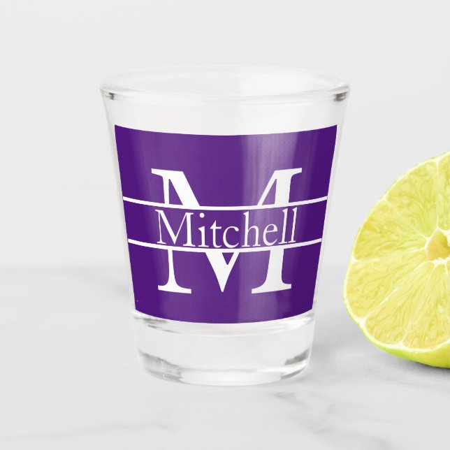 Verre A Shot Nom monogramme simple Personnalisé (Devant)