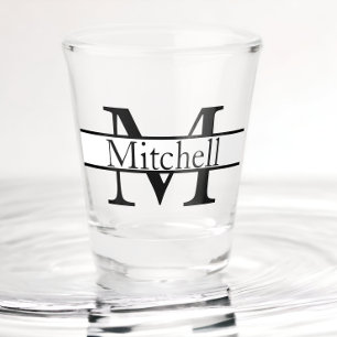 Verre A Shot Nom monogramme simple Personnalisé