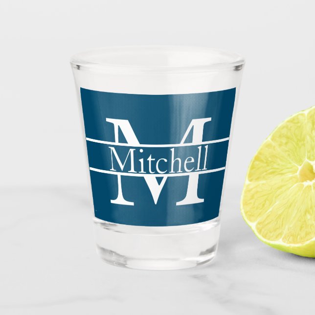 Verre A Shot Nom monogramme simple Personnalisé (Devant)