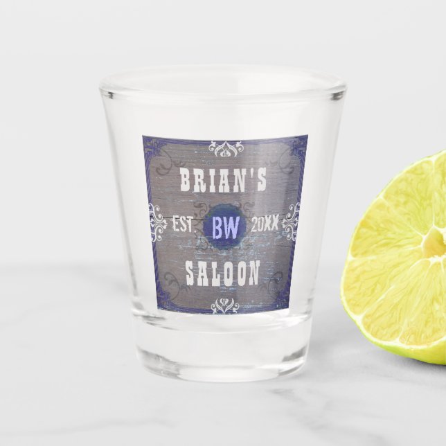 Verre A Shot Nom occidental sauvage occidental en bois rustique (Devant)