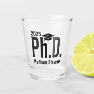 Verre A Shot Nom personnalisé & année Ph.D.