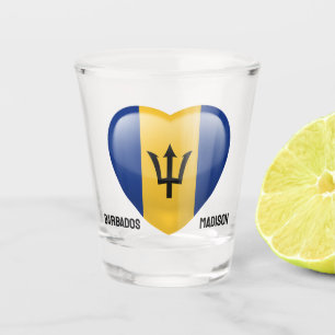 Verre A Shot Nom personnalisé Barbados Love