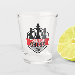 Verre A Shot Nom personnalisé Chess Player Club Checkmate