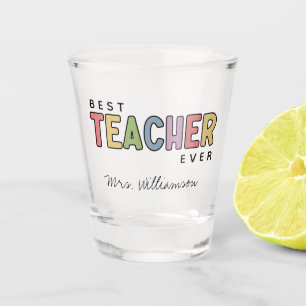 Verre A Shot Nom personnalisé Colorful Enseignant Appréciation