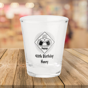 Verre A Shot Nom personnalisé Funny 40e anniversaire