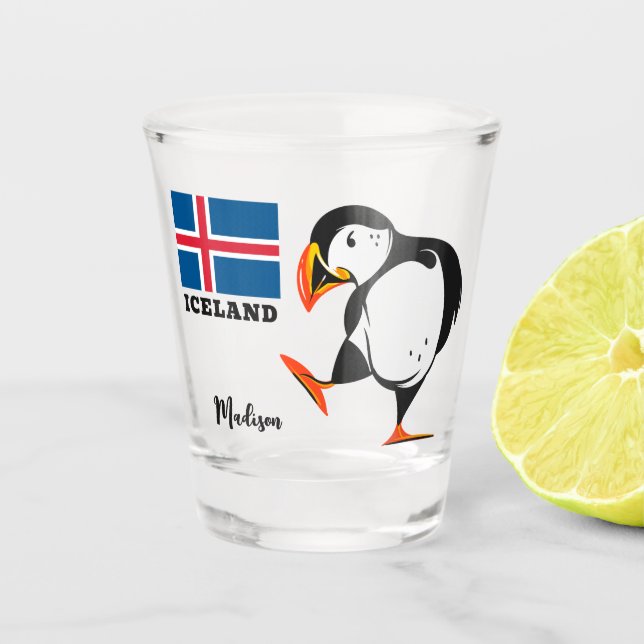 Verre A Shot Nom personnalisé Islande (Devant)