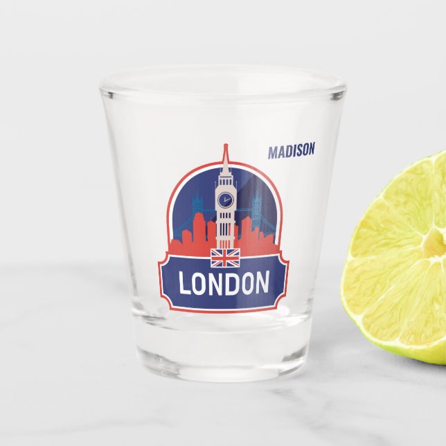 Verre A Shot Nom personnalisé Londres (Devant)