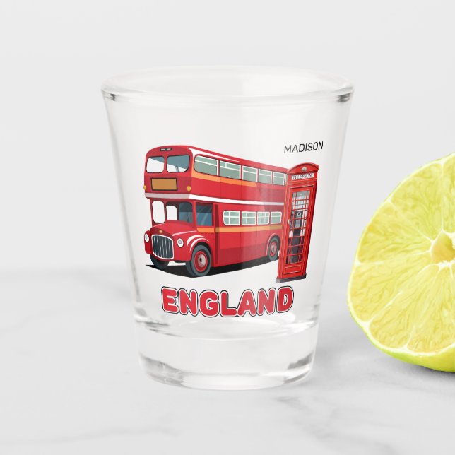 Verre A Shot Nom personnalisé Londres Angleterre (Devant)