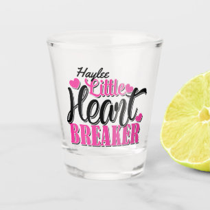Verre A Shot Nom personnalisé Pink Little Heart Breaker