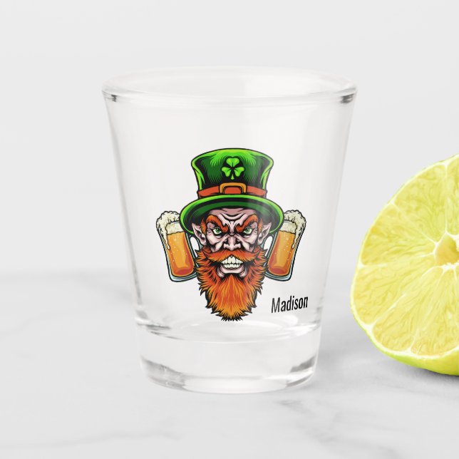 Verre A Shot Nom personnalisé St. Patrick’s Day shot glass (Devant)