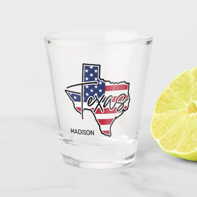 Verre A Shot Nom personnalisé Texas (Devant)