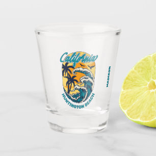 Verre A Shot Nom personnalisé / Texte Californie Surf
