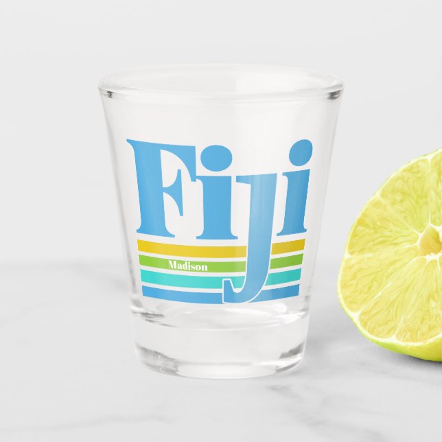 Verre A Shot Nom personnalisé / Texte Fiji (Devant)