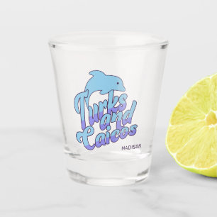 Verre A Shot Nom personnalisé Turks and Caicos Dolphin