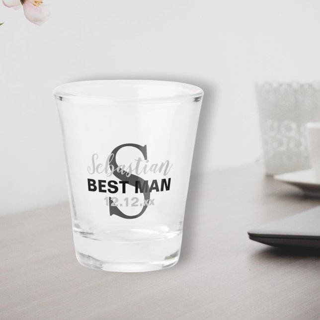 Verre A Shot Nom simple de la fête de mariage personnalisé (Créateur téléchargé)
