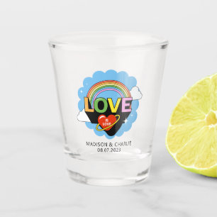 Verre A Shot Noms personnalisés / Texte "L'amour est amour"