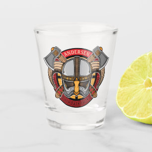 Verre A Shot Nordic Viking Warrior AJOUTER NOM Norse Ax Norseme