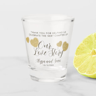 Verre A Shot Notre histoire d'amour Écran plein de coeur Mariag