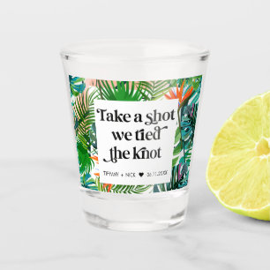 Verre A Shot Nous avons lié le Knot Tropical Beach Wedding Fav