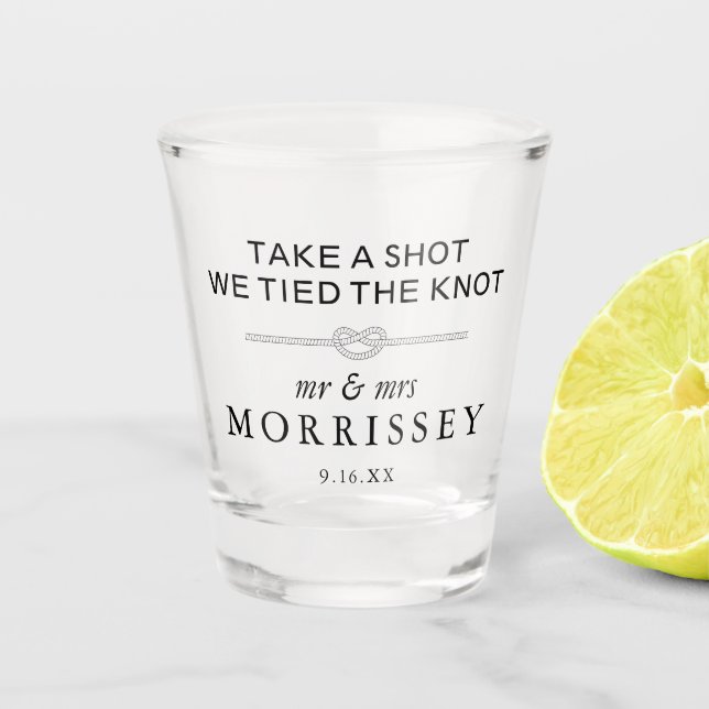 Verre A Shot Nous Avons Lié Le Mariage Personnalisé Knot (Devant)