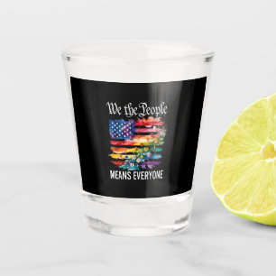 Verre A Shot Nous Le Peuple Signifie Tout Le Monde Arc-en-ciel