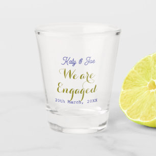 Verre A Shot Nous sommes fiancés or violet nom date élégant sim
