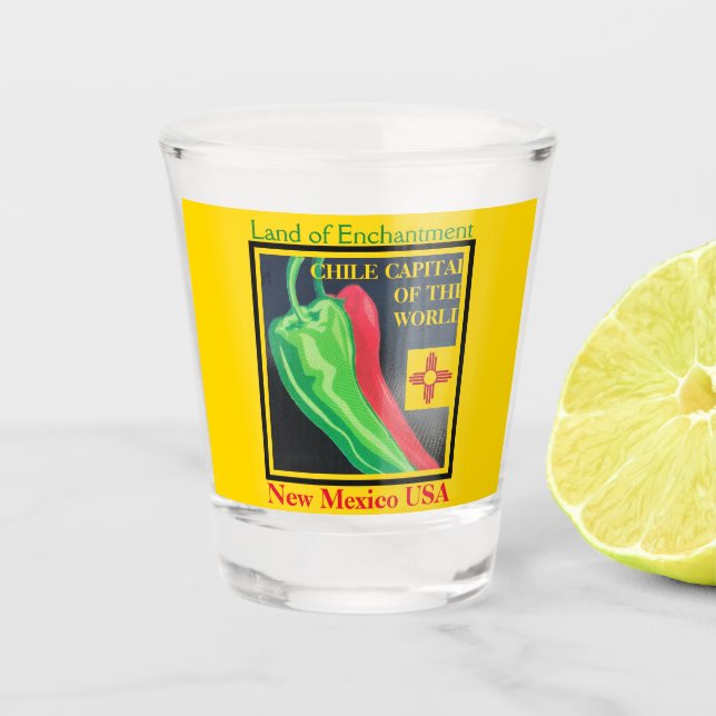 Verre A Shot Nouveau-Mexique Chili Terre d'enchantement rouge o (Devant)
