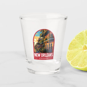 Verre A Shot Nouvelle-Orléans Louisiane Voyage Art Vintage