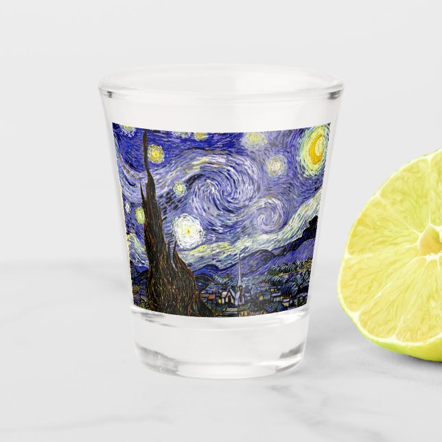 Verre A Shot Nuit étoilée de Van Gogh, 1889 (Devant)
