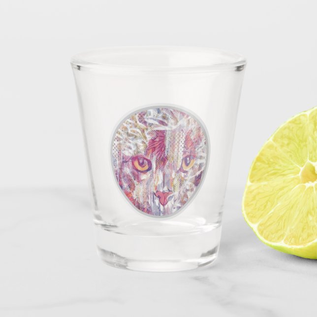 Verre A Shot Oeil de chat-art abstrait (Devant)