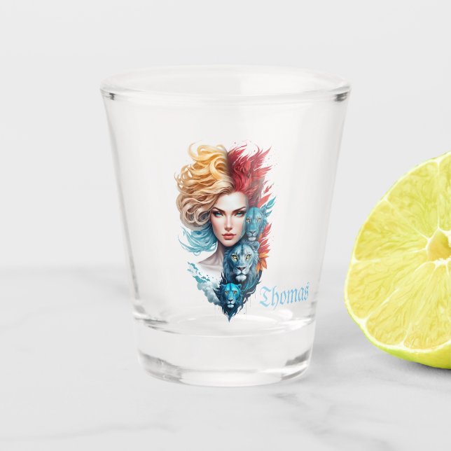 Verre A Shot Oeil de lion et cheveux étoilés (Devant)
