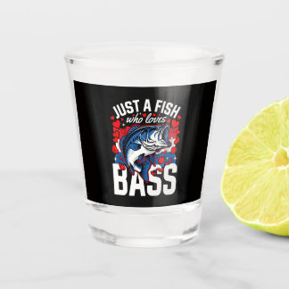 Verre A Shot Œuvre d'art murale sur la pêche au bass | Juste un