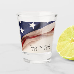 Verre A Shot Œuvre d'art patriotique de drapeau américain pour