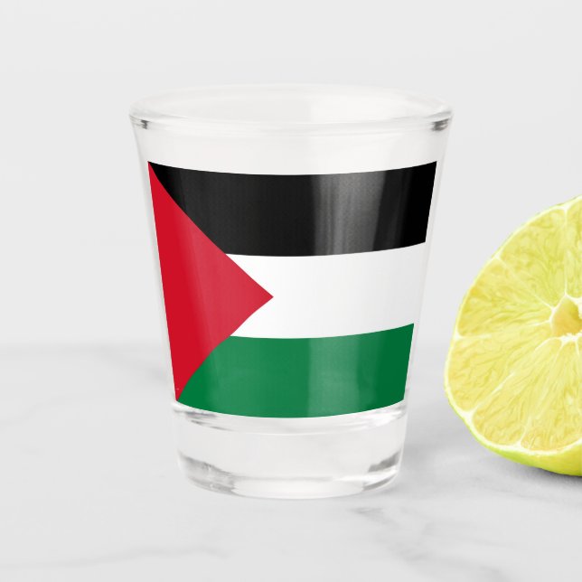 Verre A Shot officiellement le drapeau de l'État de Palestine (Devant)