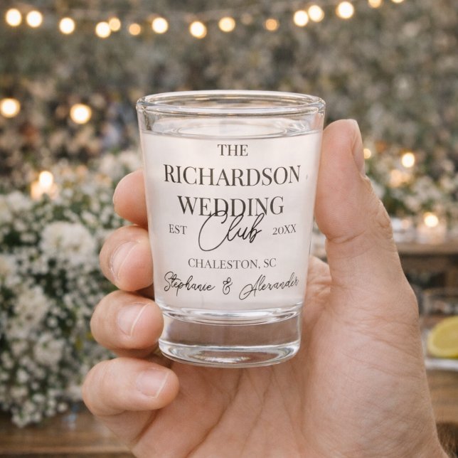 Verre A Shot Old Money Social Club Custom Wedding Merch Favor (Créateur téléchargé)