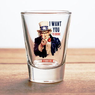 Verre A Shot Oncle Sam Je veux que vous buviez drôle