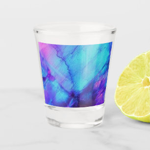 Verre A Shot Opale rose et bleu -