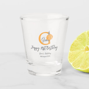 Verre A Shot Orange citrouille automne anniversaire 21e chute d