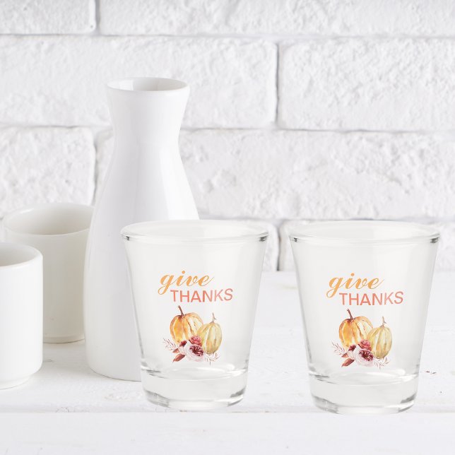 Verre A Shot Orange et Rouge à la mode Merci et Citrouille (Créateur téléchargé)