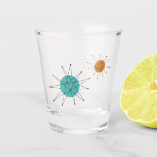 Verre A Shot Orange Turquoise Franciscan Starburst milieu du si