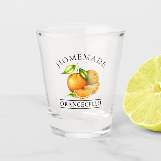 Verre A Shot Oranges aquarelles maison Orangecello (Devant)