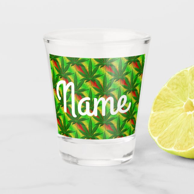 Verre A Shot Oreillers de Green Weed (Devant)