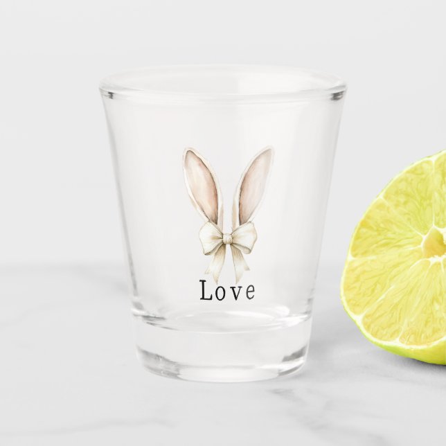Verre A Shot Oreilles de lapin de Pâques Arc Amour (Devant)